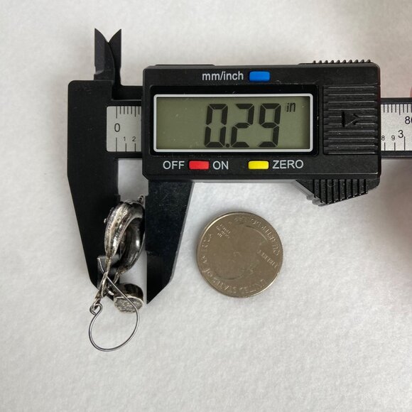 VTG Oxidized Sterling Silver 925 1.86" Amethyst Cabochon Dangle Drop Earrings - Picture 16 of 16